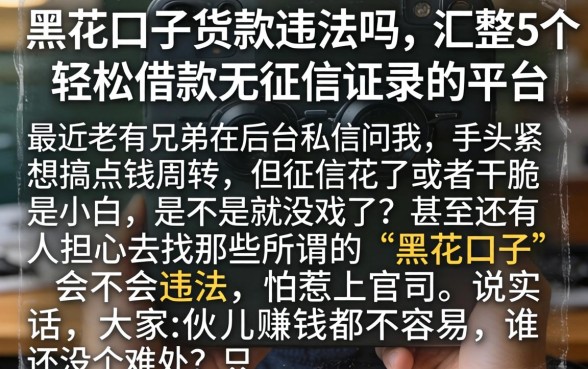 黑花口子货款违法吗，汇整5个轻松借款无征信记录的平台