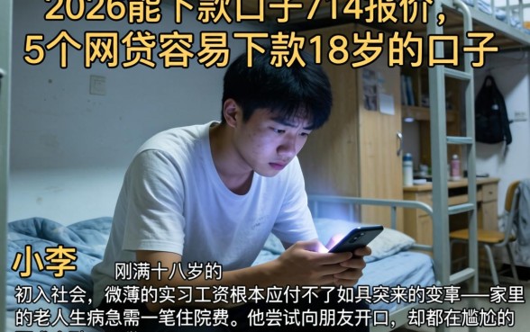 2026能下款的口子714报价，概括5个网贷容易下款18岁的口子