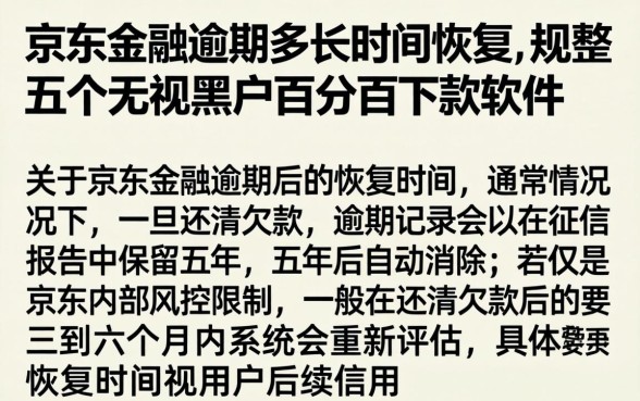 京东金融逾期多长时间恢复,规整五个无视黑户百分百下款软件