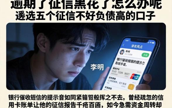 逾期了征信黑花了怎么办呢，遴选五个征信不好负债高的口子
