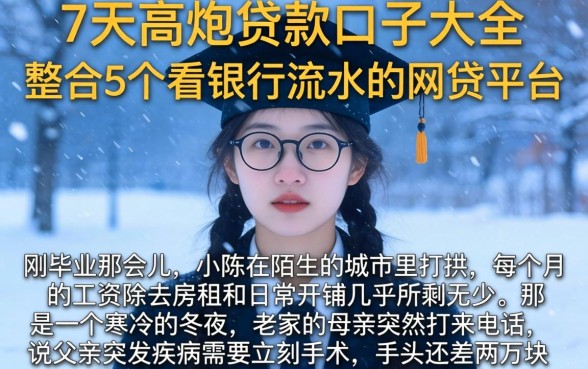 7天高炮贷款口子大全，整合5个看银行流水的网贷平台