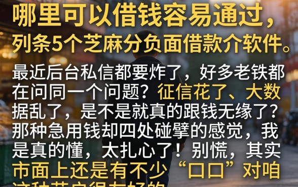 哪里可以借钱容易通过，条列5个芝麻分负面借款的软件
