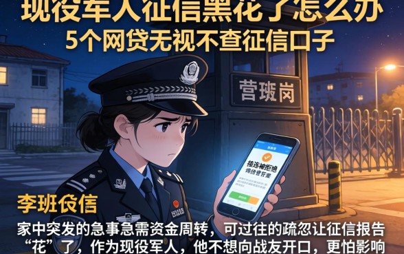现役军人征信黑花了怎么办，概括5个网贷无视不查征信口子