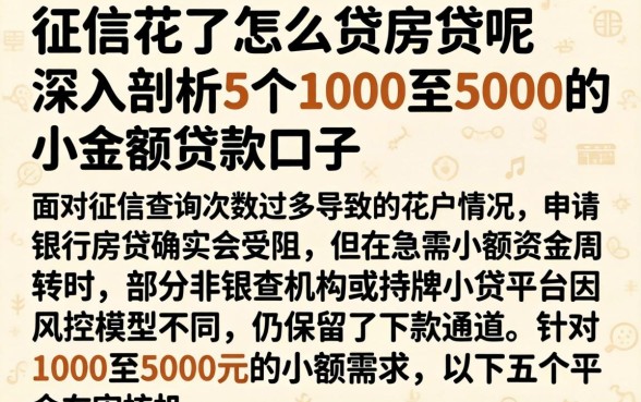 征信花了怎么贷房贷呢，深入剖析5个1000至5000的小额贷款口子