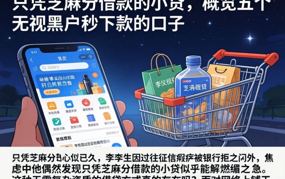 只凭芝麻分借款的小贷,概览五个无视黑户秒下款的口子