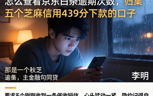 怎么查看京东白条逾期次数，归集五个芝麻信用439分下款的口子