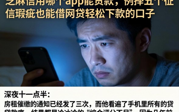 芝麻信用哪个app能贷款，枚举五个征信瑕疵也能借网贷轻松下款的口子