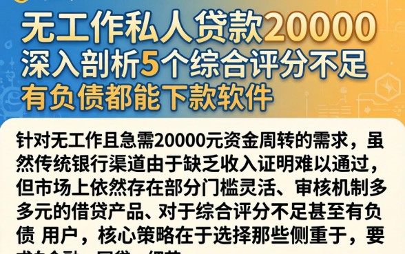 无工作私人贷款20000,深入剖析5个综合评分不足有负债都能下款软件