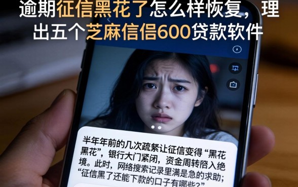 逾期征信黑花了怎么样恢复，理出五个芝麻信用600贷款软件