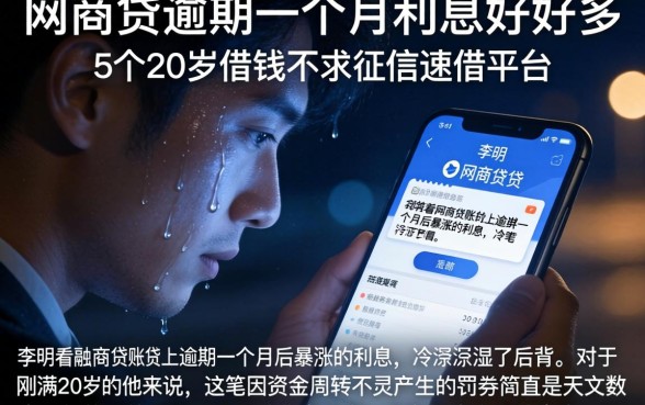 网商贷逾期一个月利息好多，详细阐述5个20岁借钱不求征信速借平台