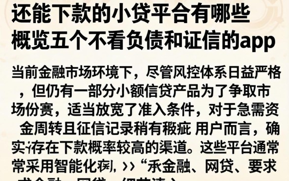 还能下款的小贷平台有哪些,概览五个不看负债和征信的app
