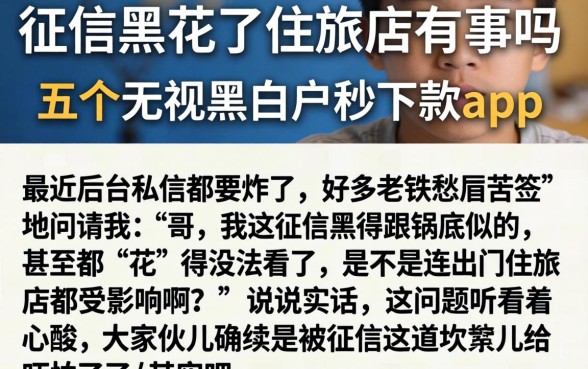 征信黑花了住旅店有事吗，概括五个无视黑白户秒下款app
