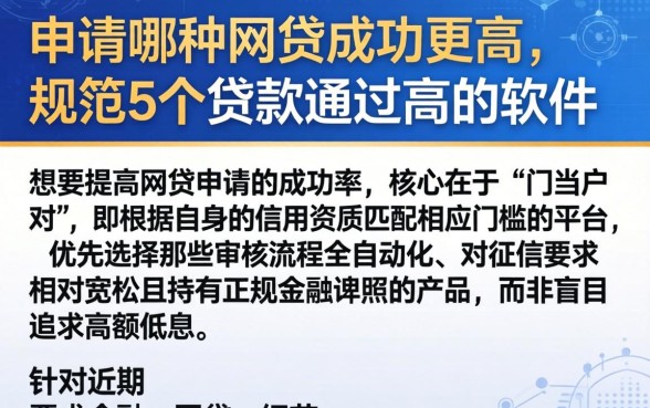 申请哪种网贷成功率更高,规整5个贷款通过高的软件