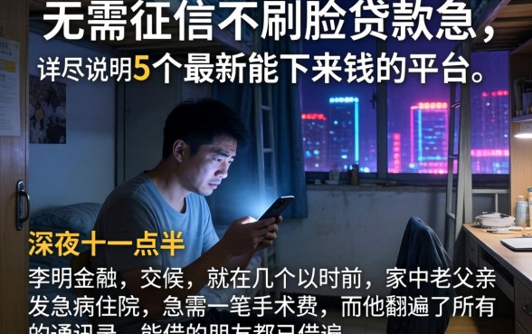 无需征信不刷脸贷款急，详尽说明5个最新能下来钱的平台