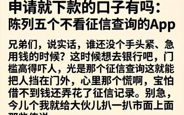 申请就下款的口子有吗,陈列五个不看征信查询的app