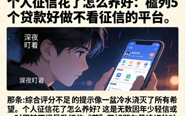 个人征信花了怎么养好，胪列5个贷款好做不看征信的平台