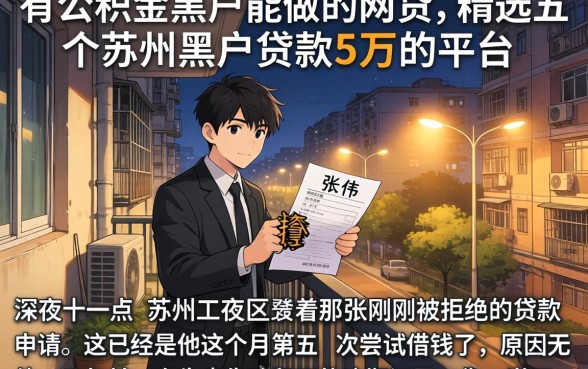 有公积金黑户能做的网贷，精选五个苏州黑户贷款5万的平台