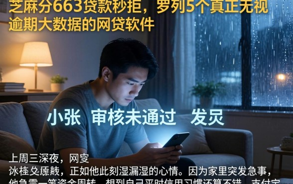 芝麻分663贷款秒拒,罗列5个真正无视逾期大数据的网贷软件
