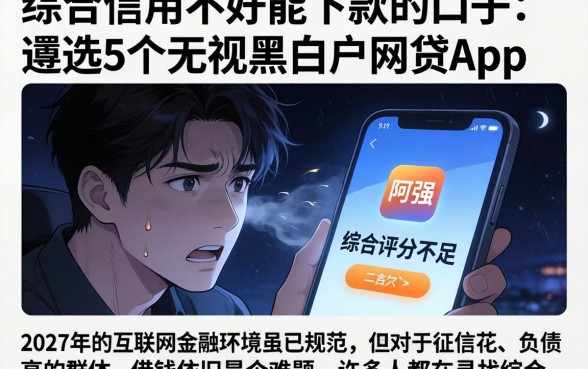 综合信用不好能下款的口子，遴选5个无视黑白户网贷app