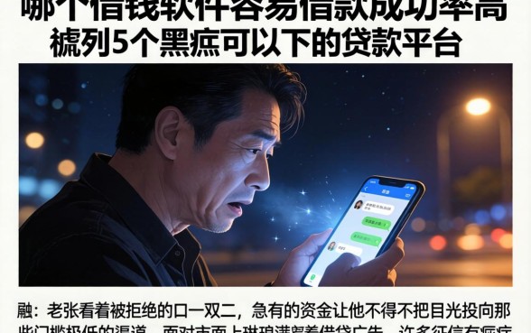 哪个借钱软件容易借款成功率高,胪列5个黑户可以下的贷款平台
