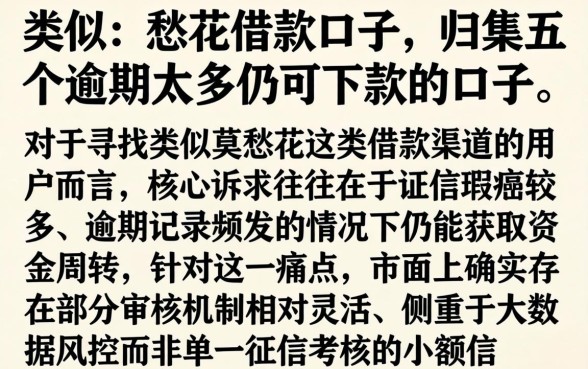 类似莫愁花的借款口子，归集五个逾期太多仍可下款的口子