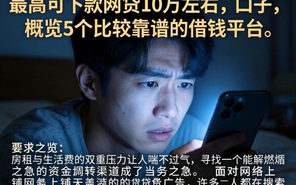最高可下款网贷10万左右的口子，概览5个比较靠谱的借钱平台