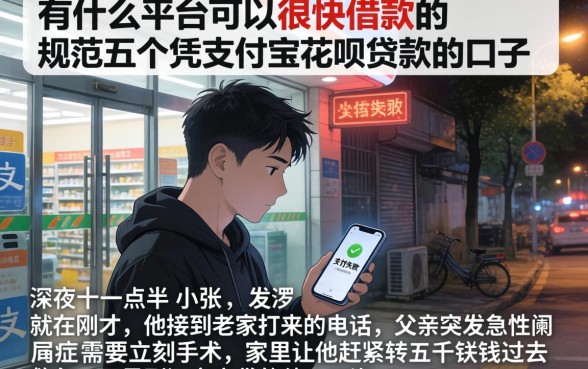 有什么平台可以很快借款的,规整五个凭支付宝花呗贷款的口子