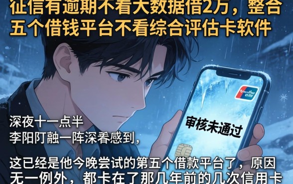 征信有逾期不看大数据借2万,整合五个借钱平台不看综合评估的软件