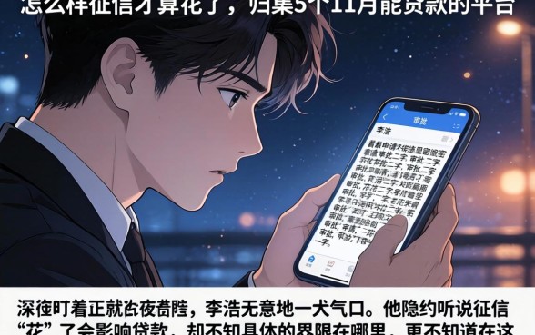 怎么样征信才算花了，归集5个11月能贷款的平台