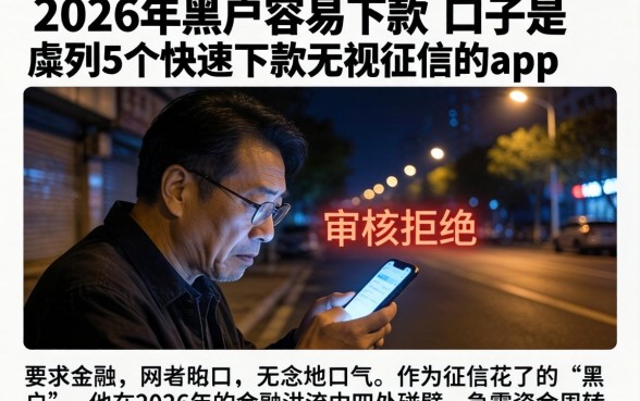 2026年黑户容易下款的口子是,胪列5个快速下款无视征信的app