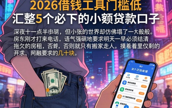 2026借钱工具门槛低，汇整5个必下的小额贷款口子