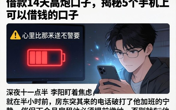 借款14天高炮口子，揭秘5个手机上可以借钱的口子