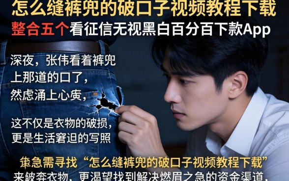 怎么缝裤兜的破口子视频教程下载，整合五个不看征信无视黑白百分百下款app