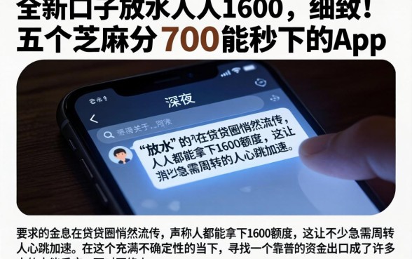 全新口子放水人人1600，细致阐述五个芝麻分700能秒下的app