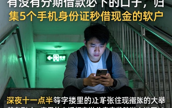 有没有分期借款必下的口子，归集5个手机身份证秒借现金的软件