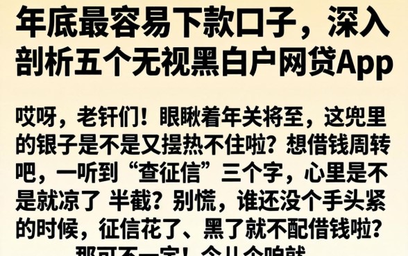 年底最容易下款的口子，深入剖析五个无视黑白户网贷app