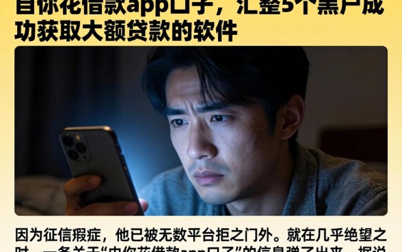 由你花借款app口子，汇整5个黑户成功获取大额贷款的软件