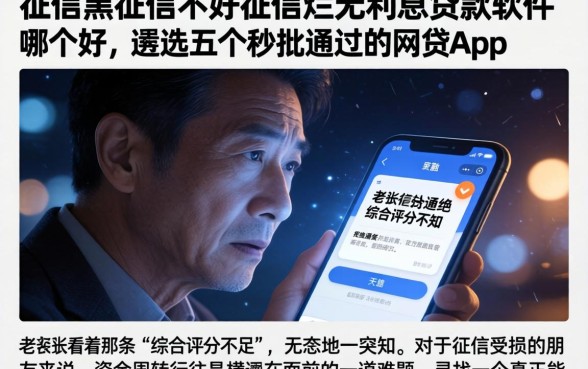 征信黑征信不好征信烂无利息贷款软件哪个好，遴选五个秒批通过的网贷app
