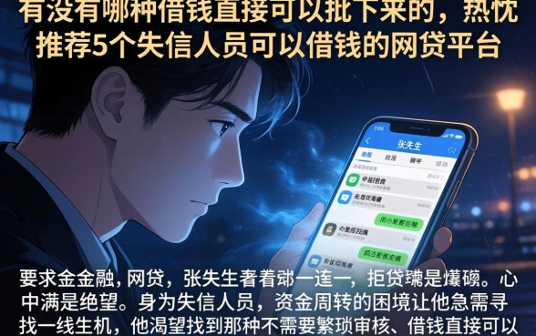 有没有哪种借钱直接可以批下来的，热忱推荐5个失信人员可以借钱的网贷平台