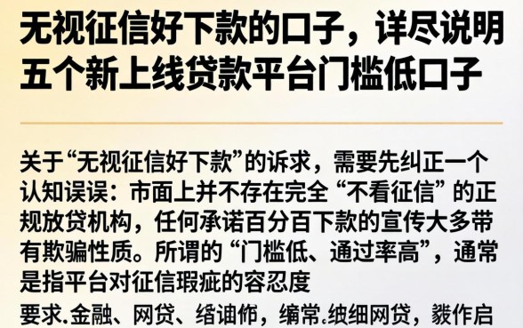 无视征信好下款的口子，详尽说明五个新上线贷款平台门槛低口子