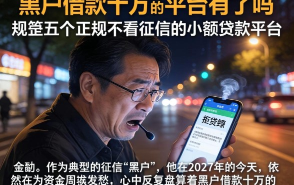 黑户借款十万的平台有了吗，规整五个正规不看征信的小额贷款平台