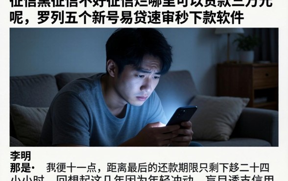 征信黑征信不好征信烂哪里可以贷款三万元呢，罗列五个新号易贷速审秒下款软件