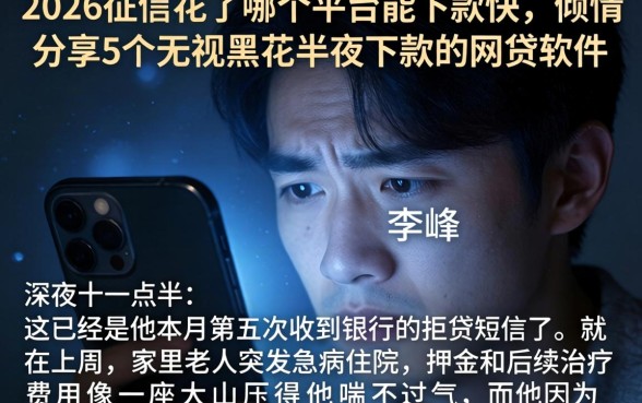 2026征信花了哪个平台能下款快，倾情分享5个无视黑花半夜下款的网贷软件