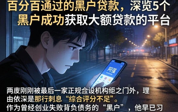 百分百通过的黑户贷款，概览5个黑户成功获取大额贷款的平台
