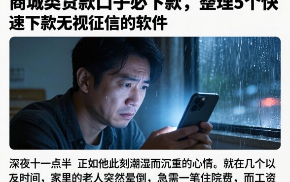 商城类贷款口子必下款，整理5个快速下款无视征信的软件
