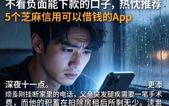 不看负面能下款的口子,热忱推荐5个芝麻信用可以借钱的app