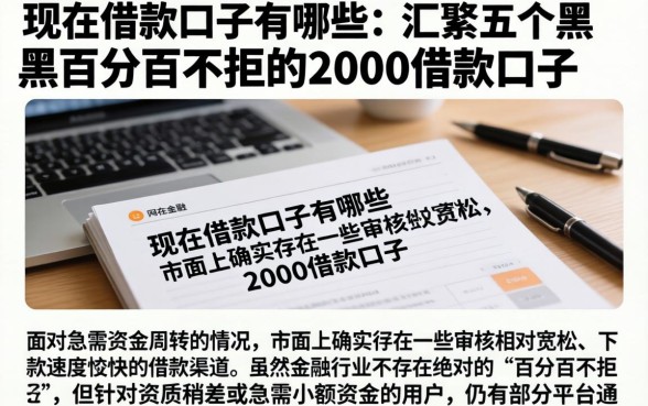 现在借款的口子有哪些，汇整五个黑户百分百不拒的2000借款口子
