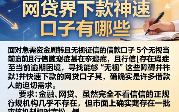网贷界下款神速的口子有哪些，细致阐述5个无视当前逾期无视征信的借款口子