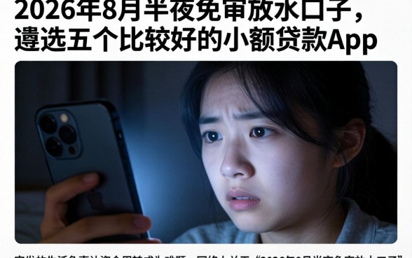 2026年8月半夜免审放水口子，遴选五个比较好的小额贷款app