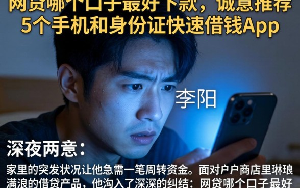 网贷哪个口子最好下款，诚意推荐5个手机和身份证快速借钱app